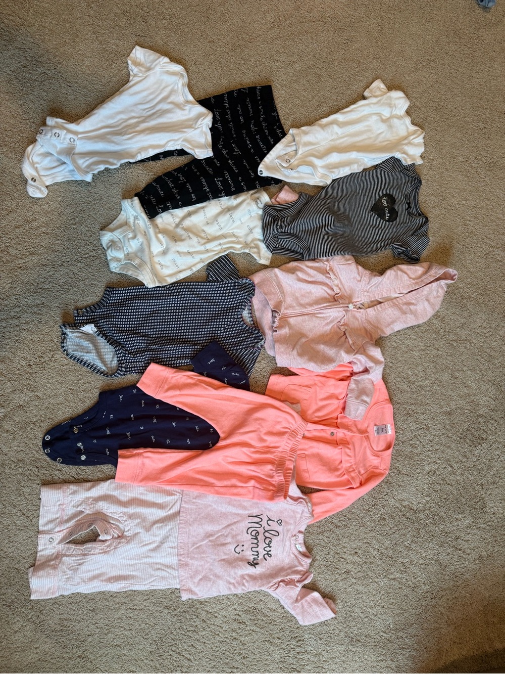 Carter's Baby Girls Mixed lot - White, Navy, Gray, Pink, Coral